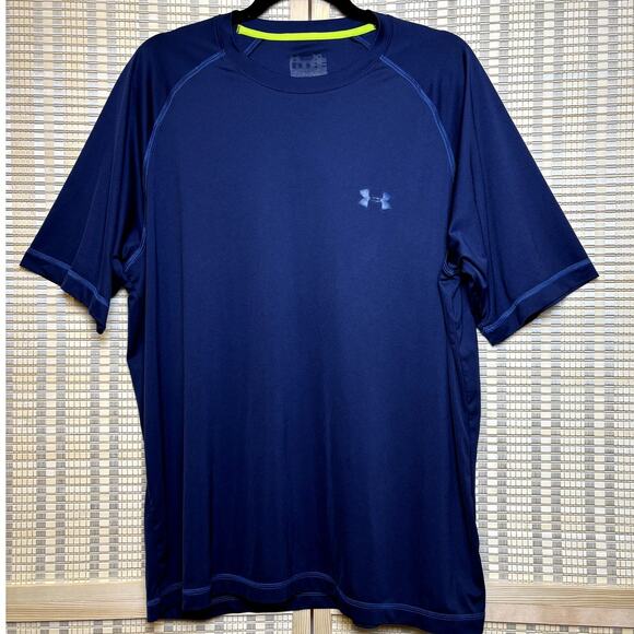 Under Armour Other - Under Armour Men's Navy Blue Logo Performance Short Sleeve Shirt XL